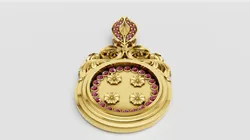 Floral gold pendant 3D Print Model in Pendants 588049