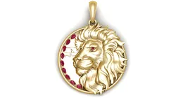 King lion gold pendant 3D Print Model in Pendants 586900