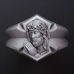 Praying Jesus Cross Ring