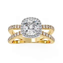 Printable 3D jewelry model of Solitaire Lady Ring with Diamond