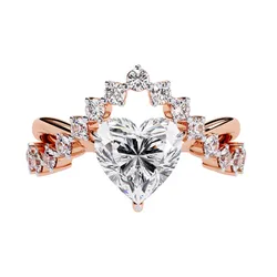 Printable 3D jewelry model of Solitaire Lady Ring with Diamond