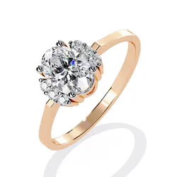 Printable 3D jewelry model of Solitaire Lady Ring with Diamond