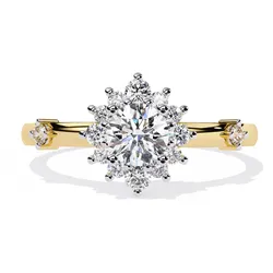 Printable 3D jewelry model of Solitaire Lady Ring with Diamond