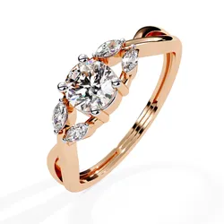 Printable 3D jewelry model of Solitaire Lady Ring with Diamond