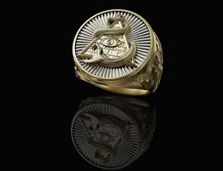 All seeing eye with snake ring 3D Print Model in Rings 642422