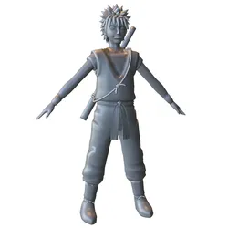 Anime Ninja Warrior T-Pose Figure 3D Print Model in Man 642554