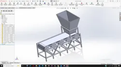Belt Conveyor Assembly with Hopper (3D CAD Model)