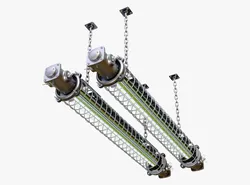Caged Industrial Tube Lamp M1