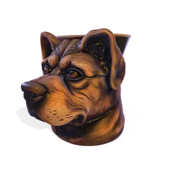 Dog Head Mug Pen Holder 3D Print Model in Accessories 641913