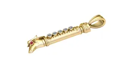 Elegant Gold Pendant with Ruby and Diamond Accents 3D Print Model in Pendants 628187