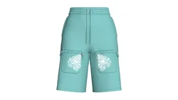 Girls Printed Drawstring Flap Pockets Shorts