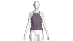 Girls Side Lace Apron With Cargo Pockets