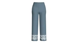 Girls Wide-Leg Pants With Bottom Print
