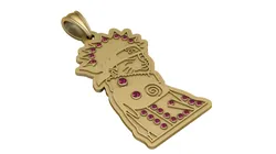 Golden Anime Warrior Pendant 3D Print Model in Pendants 641735