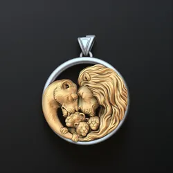 Lions Family Pendant v3 3D print model 3D Print Model in Pendants 641383