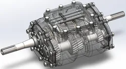 Manual transmission SolidWorks 3D includes assembly and components