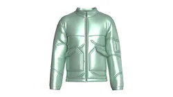 Men Liquid Mint Puffer Jacket