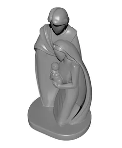 Minimal Holy Family Nativity Scene STL 3D Model