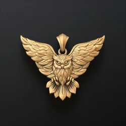 Owl Pendant v3 3D print model 3D Print Model in Pendants 641797
