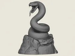 Python Snake Sculpture 3D Print Model in Animals 628482