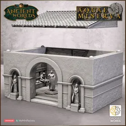 Roman Baths Entrance/changing room (Apodyterium) building + 2 figure set