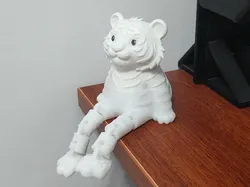 Sitting Little Tiger (Flexi Toy) - Free 3D Print Model