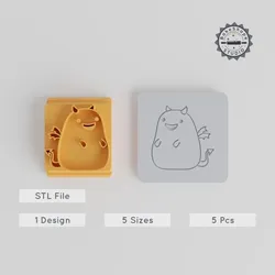Smile Stamp Tile Set, 5 Motif Sizes, Perfect for Clay, Cookies & Fondant