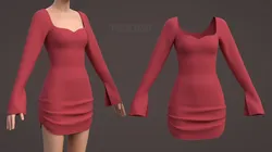 Sweetheart Neck Ruched Bodycon Mini Dress - Valentines dress