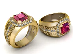 3D GOLD RING 3D Print Model in Pendants 591570