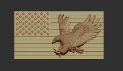 American Flag and Eagle Bas Relief 3D Print Model in Signs and Logos 591390