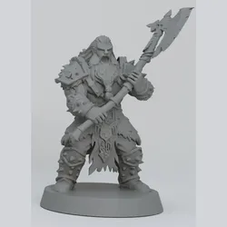 BARBARIANS RAIDERS – Barbarian Warchief (32mm) DnD + Resin Pre-Supported STL