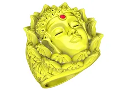 Buddha Face Carved Men Ring Jewelry 1907