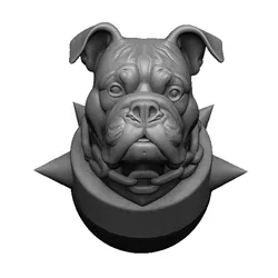 Bulldog head 3D Print Model in Sculpture 589560