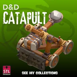 Cartoon Siege Catapult STL Fantasy RPG War Machine Stylized 3D Printable Model 3D Print Model in Figurines 590047