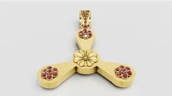 Floral gold pendant 3D Print Model in Pendants 590919