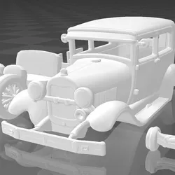 Ford Model A Tudor 1929 – Detailed Separate Parts Vintage Model Kit – STL for 3D Printing