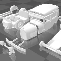 Ford Model A Tudor 1929 – Separate Parts Vintage Model Kit – STL for 3D Printing
