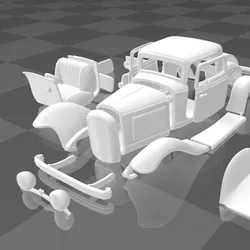 Ford Model B De Luxe Coupe V8 1932 – Detailed Separate Parts Vintage Model Kit – STL for 3D Printing