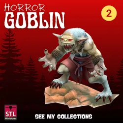 Goblin Howler 2 STL File Angry Goblin with Snarl and Claws on Rock Base 3D Printable Horror Mini 3D Print Model in Figurines 589800