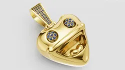 Heart Faces Pendant is a touching 3D printable jewelr 3D Print Model in Pendants 589471