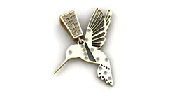HUMMING BIRD PENDANT 3D 3D Print Model in Pendants 590498