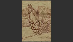 Pegasus Bas Relief 3D Print Model in Sculpture 591055