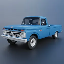Pickup Truck F100 Long Bed 1966 3D Print Model in Automotive 591689