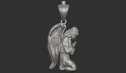 Praying Angel Pendant 3D Print Model in Pendants 591051