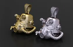ROBBOT GOLD PENDANT 3D Print Model in Pendants 591602