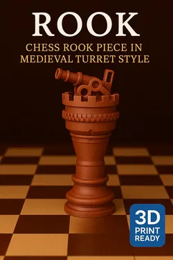 Rook Chess Piece in Artillery Tower Style 3D Print Model in Board Game 589622