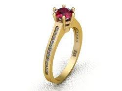 Ruby engagement ring 3D Print Model in Rings 590010