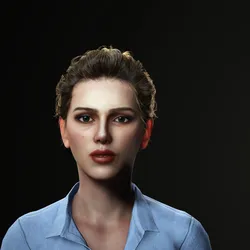 Scarlett Johansson character Low-poly