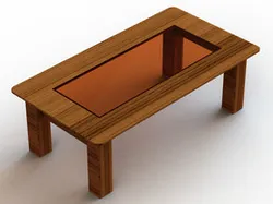 Teak Rectangular Coffee Table with Glass