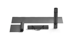 Black Unfolded Rolled 4 Types Yoga Mat - training tourism sport roll and flat lay matt set